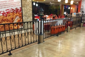 Indoor Wrought Iron Fence in a mall