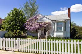 House with white picket fencing