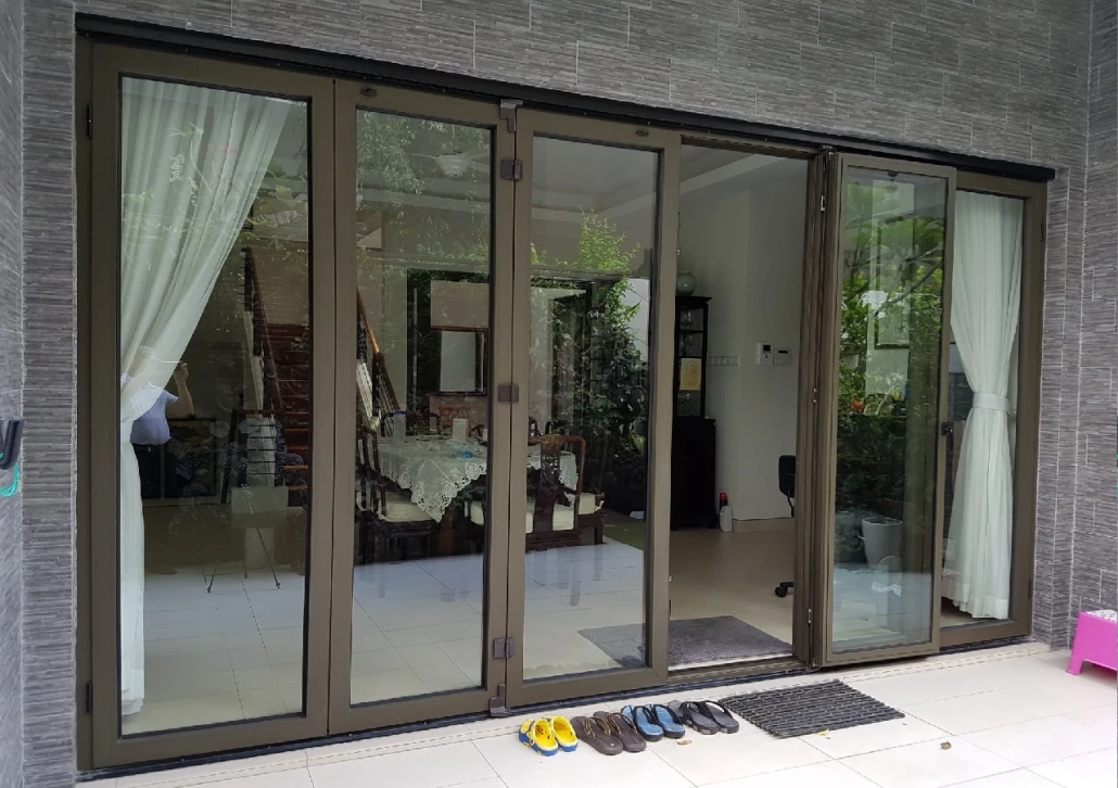 multi fold glass door in landed property