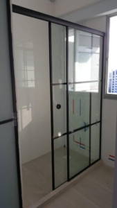 Shower area sliding door