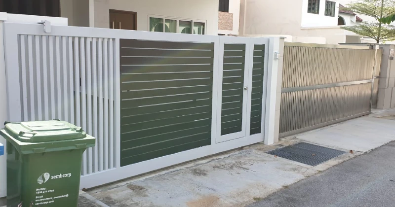 linear pattern gate for terrace house in Singapore
